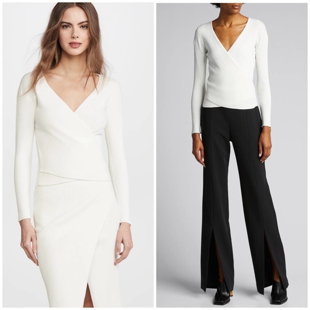 Jonathan Simkhai Deep Rib Wrap Top Size Xs - image 1